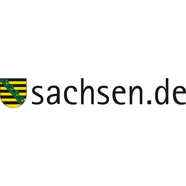Wappen von Sachsen. Daneben steht »Sachsen.de«