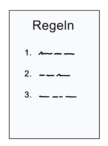 Darstellung eines Zettels mit Regeln für Leichte Sprache.