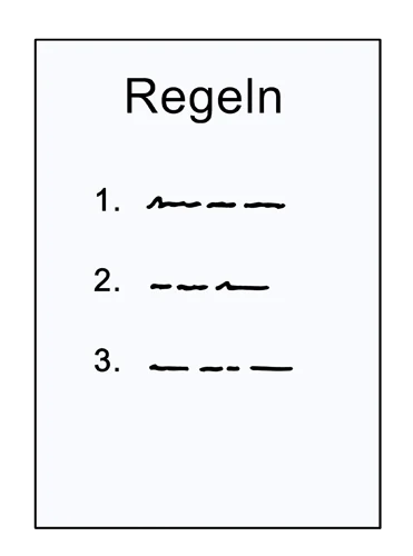 Darstellung eines Zettels mit Regeln für Leichte Sprache.