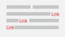 Stilisierte Darstellung eines Textes mit Links. Die Links sind mit den gleichen Farben gekennzeichnet